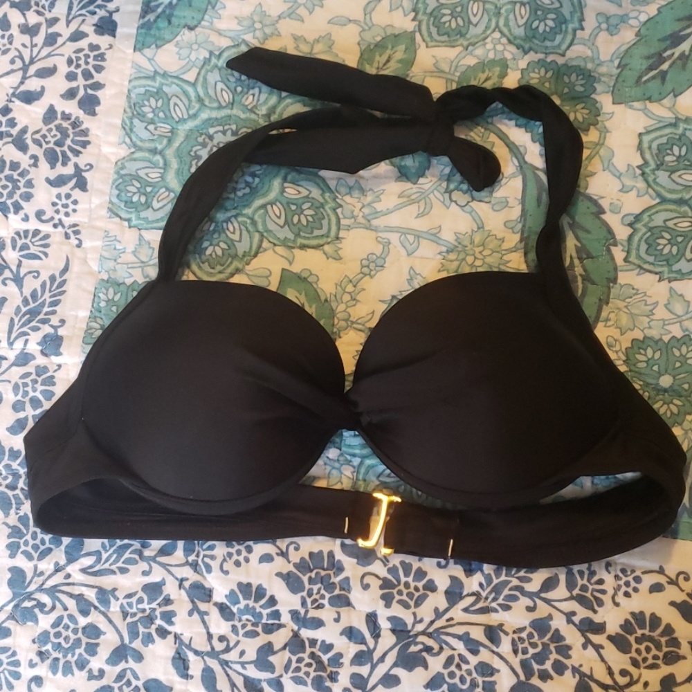 Tahiti Bikini Black Halter Push Up Top